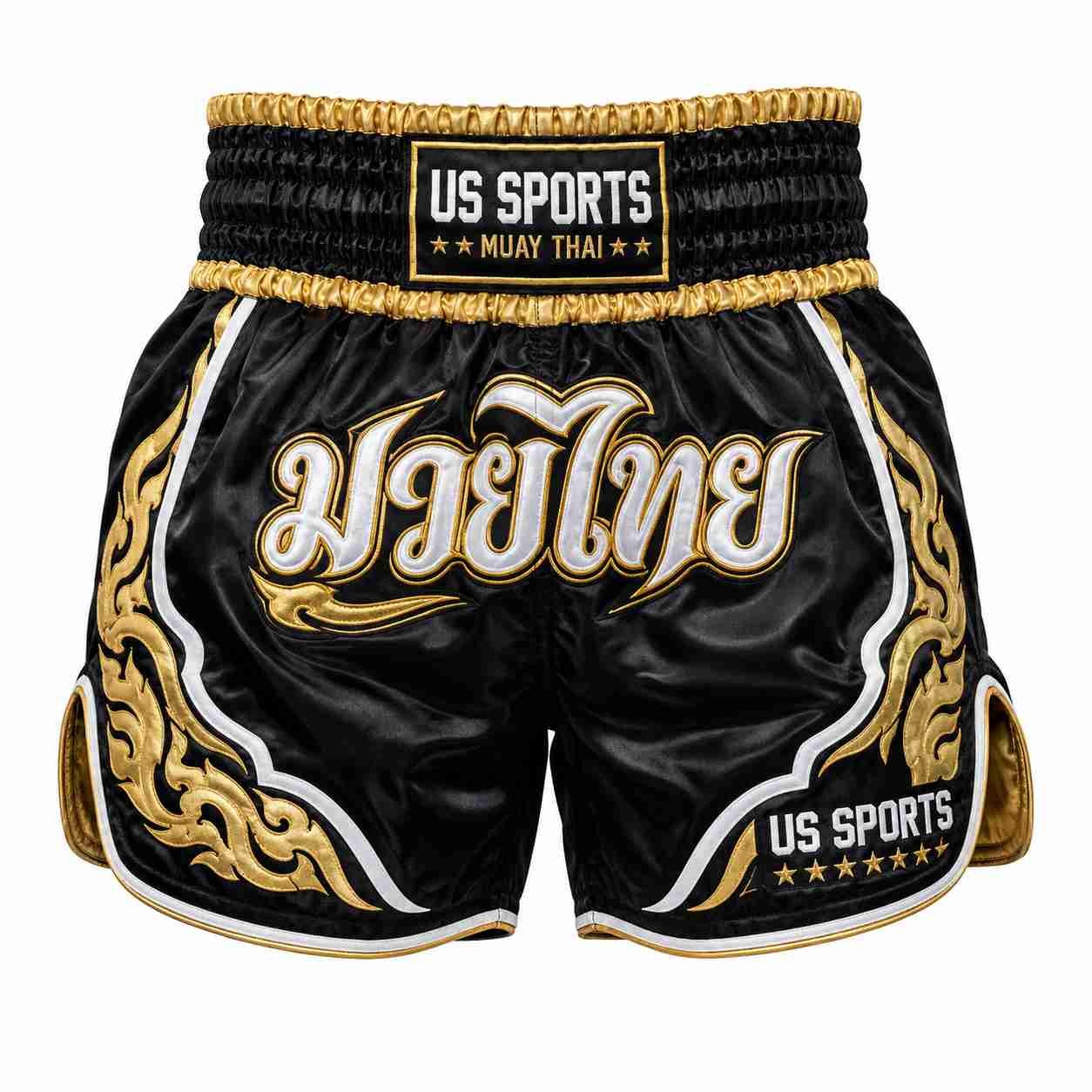 Custom Muay Thai Shorts Manufacturer — Traditional Satin Fight Shorts
