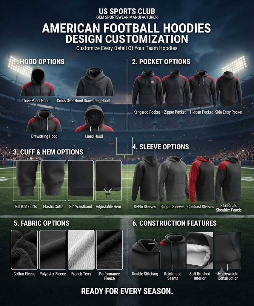 American Football Hoodies Manufacturer | Custom OEM Football Hoodies Supplier gallery
