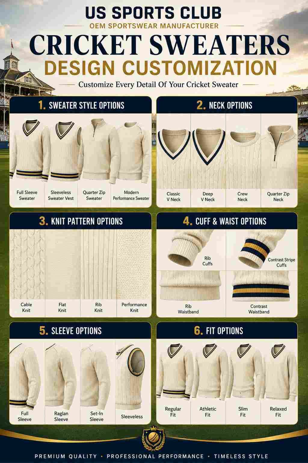 Cricket Sweaters Manufacturer | Custom OEM Cricket Sweater Supplier gallery