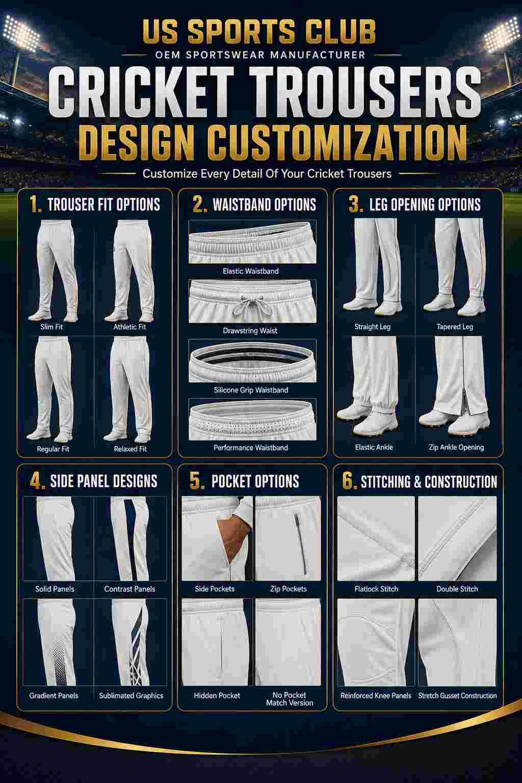 Cricket Trousers Manufacturer | Custom OEM Cricket Trousers Supplier gallery