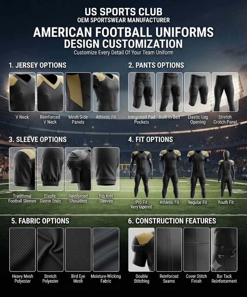 American Football Uniforms Manufacturer | Custom OEM Football Uniform Supplier gallery