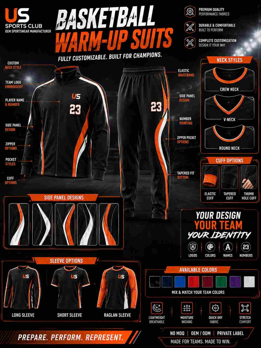 Basketball Warm-Up Suits Manufacturer | Custom OEM Team Tracksuits gallery