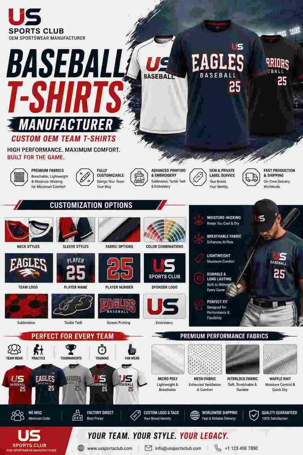 Custom Baseball T-Shirts Manufacturer | OEM Team Apparel gallery
