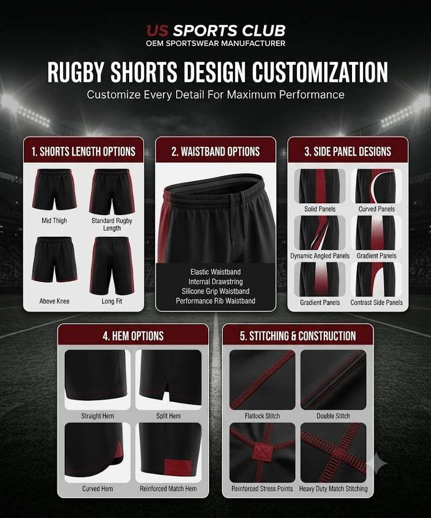 Rugby Shorts Manufacturer | Custom OEM Rugby Shorts Supplier gallery