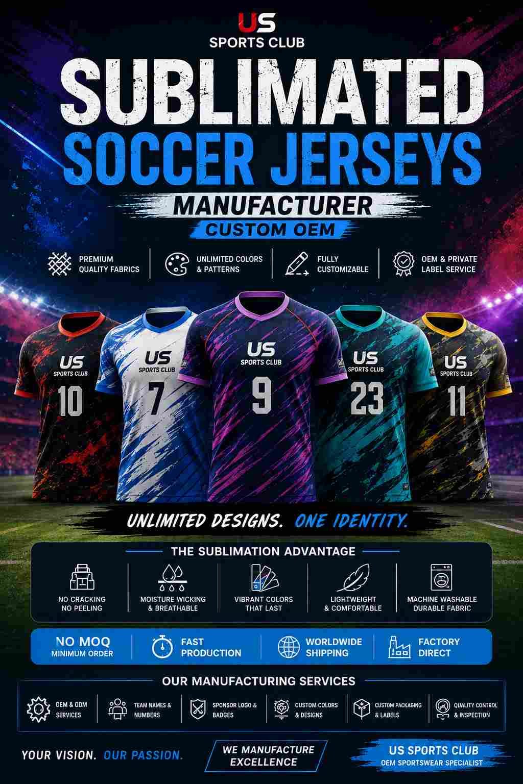 Sublimated Soccer Jerseys Manufacturer | Custom OEM