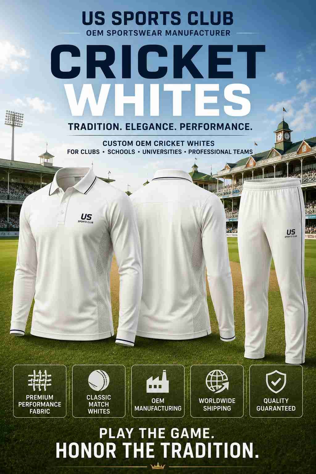 Cricket Whites Manufacturer | Custom OEM Cricket Whites Supplier