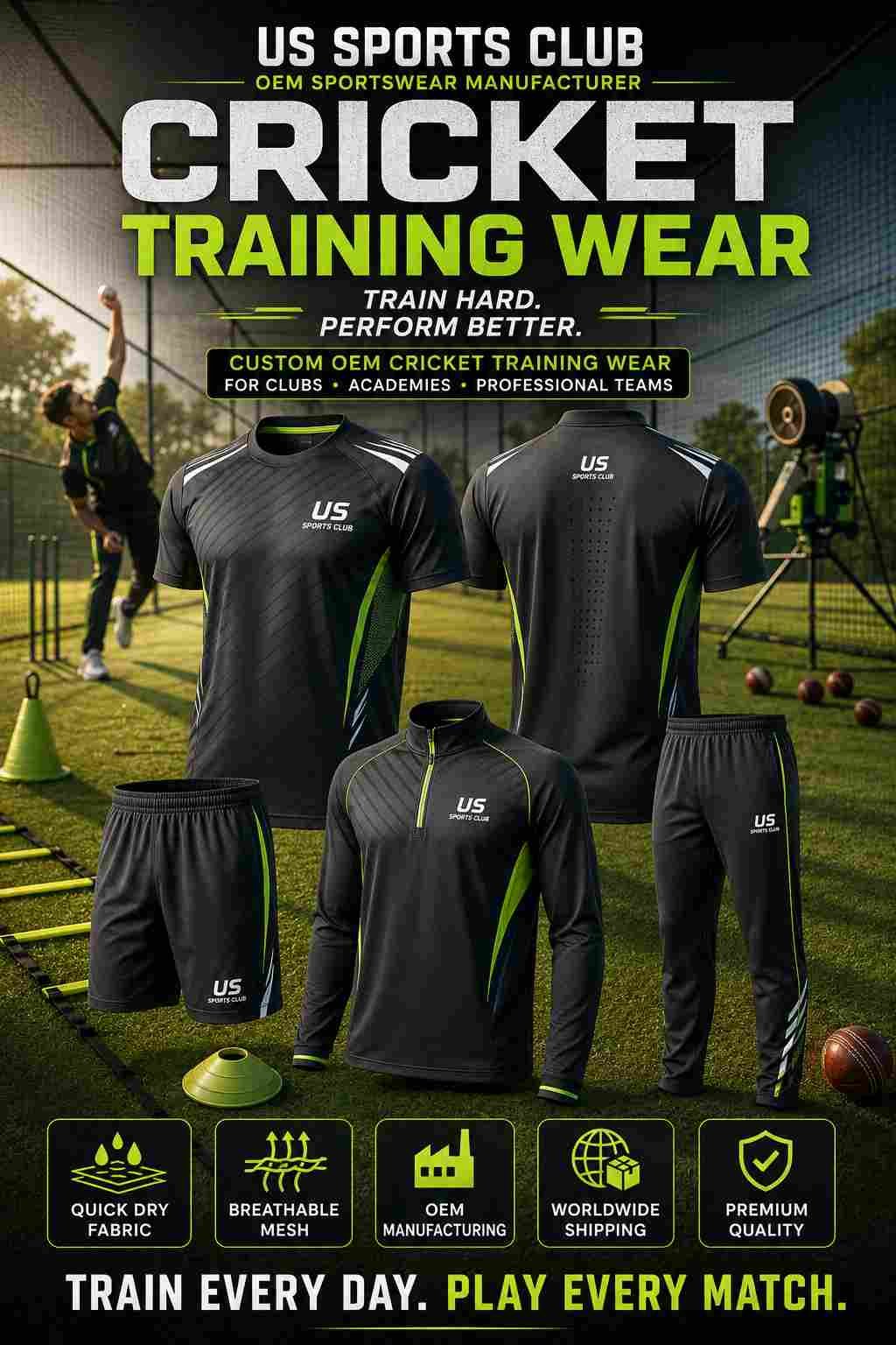 Cricket Training Wear Manufacturer | Custom OEM Cricket Training Apparel Supplier