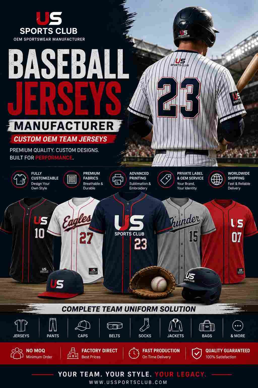 Baseball Jerseys Manufacturer | Custom OEM Team Jerseys