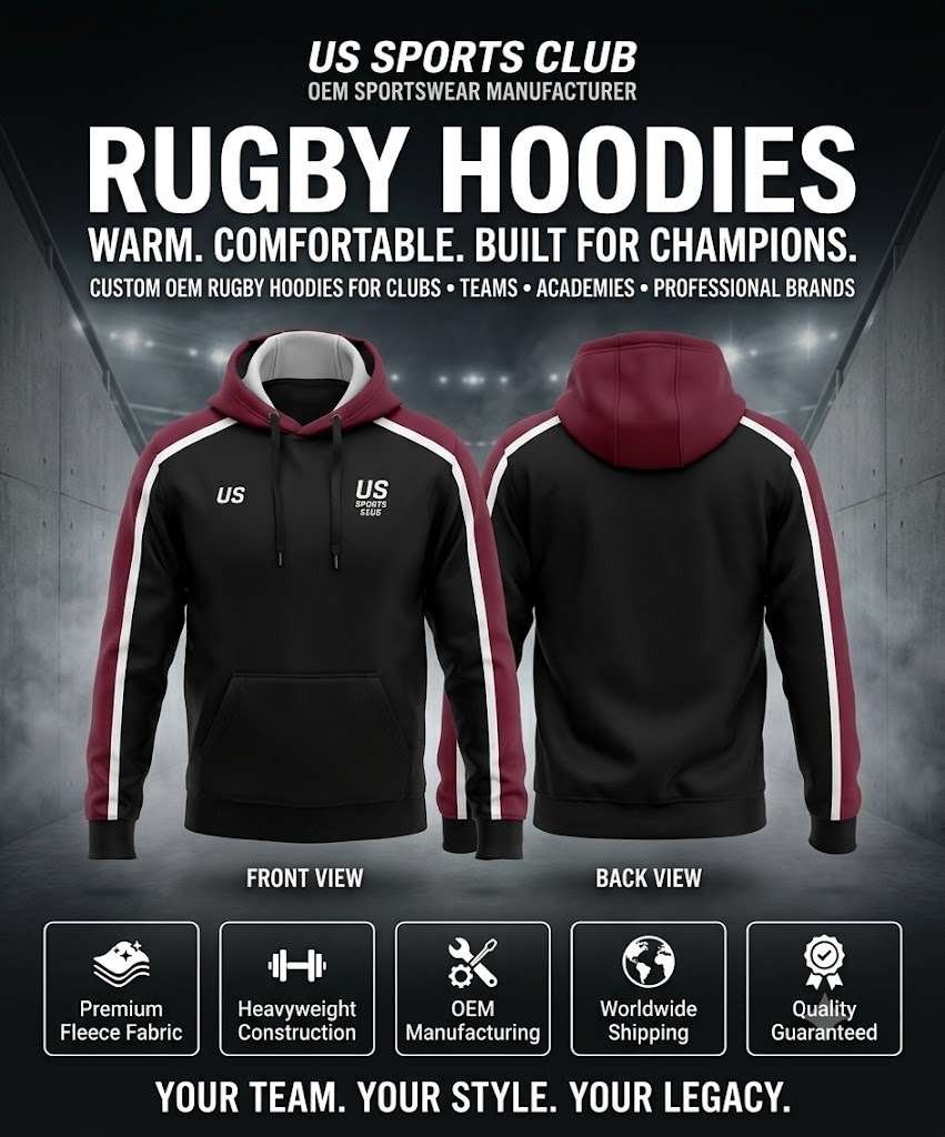 Rugby Hoodies Manufacturer | Custom OEM Rugby Hoodies Supplier