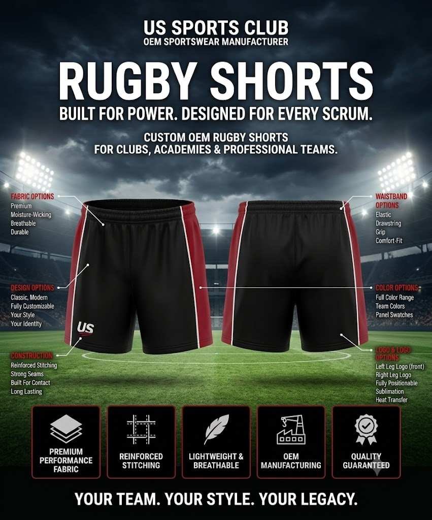 Rugby Shorts Manufacturer | Custom OEM Rugby Shorts Supplier