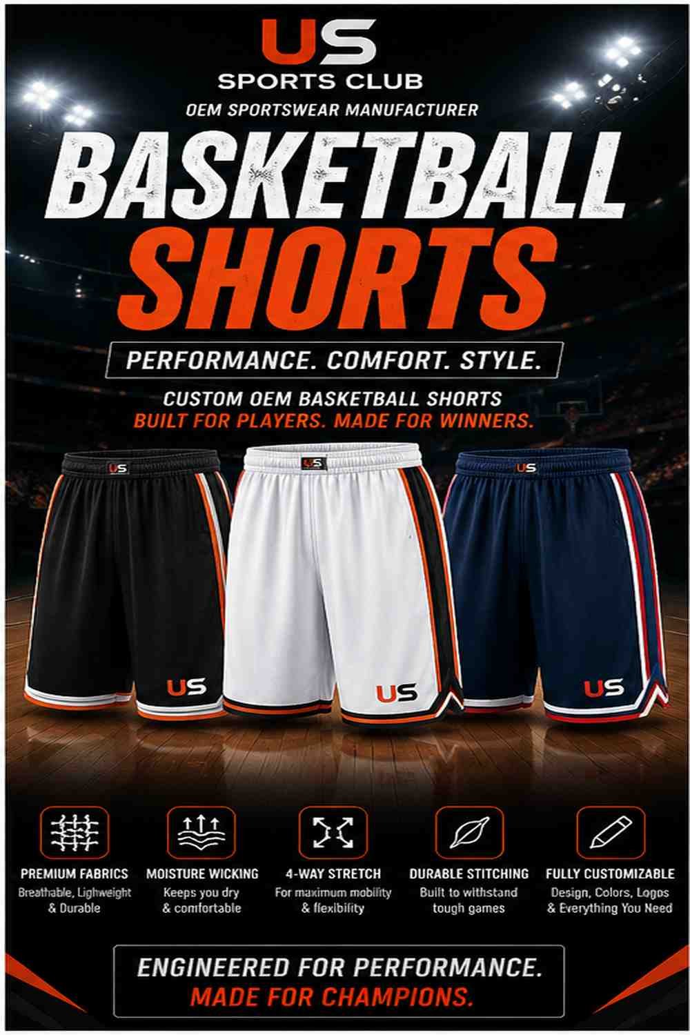 Basketball Shorts Manufacturer | Custom OEM Team Shorts