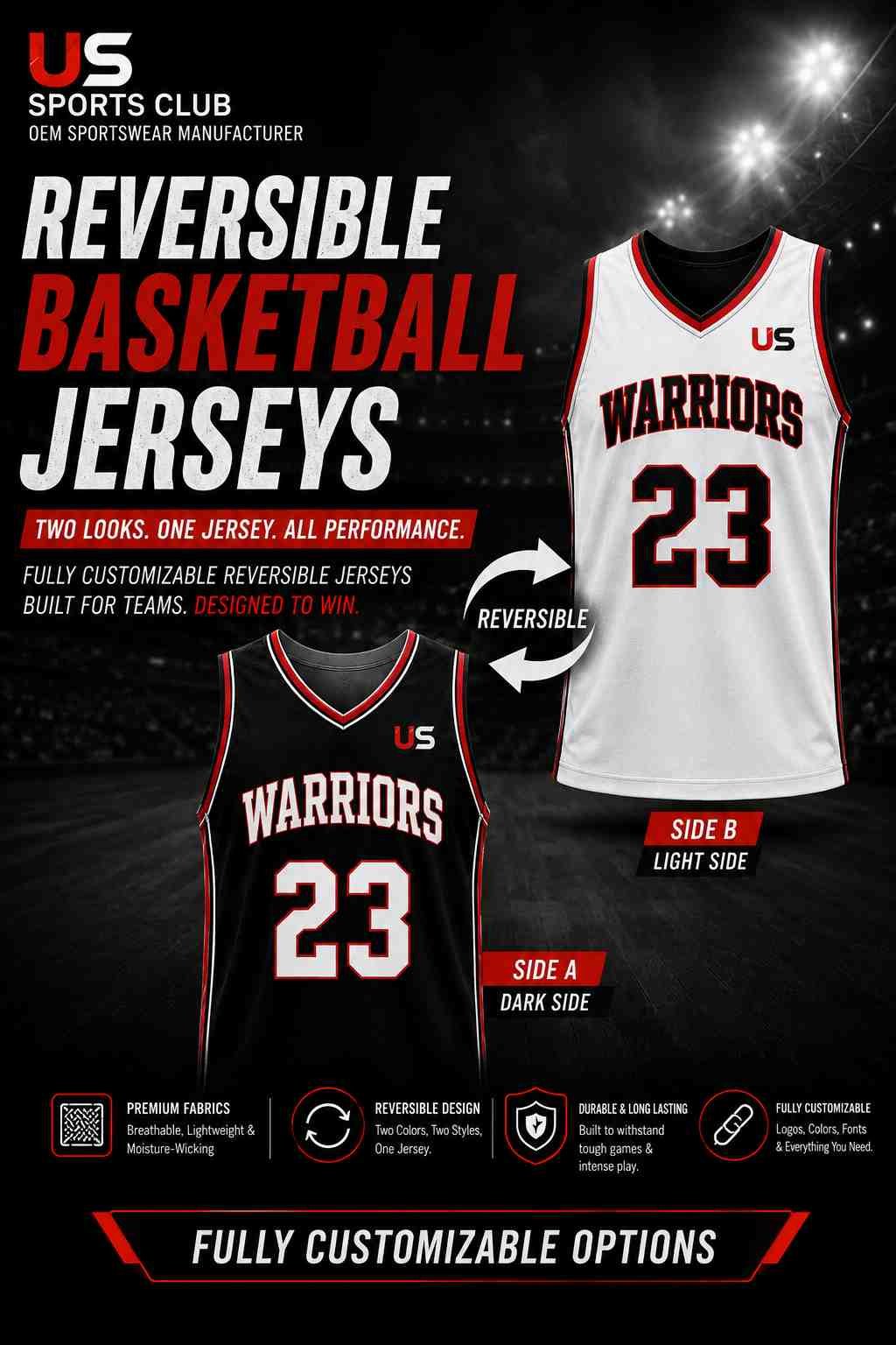 Reversible Basketball Jerseys Manufacturer | Custom Double-Sided Jerseys