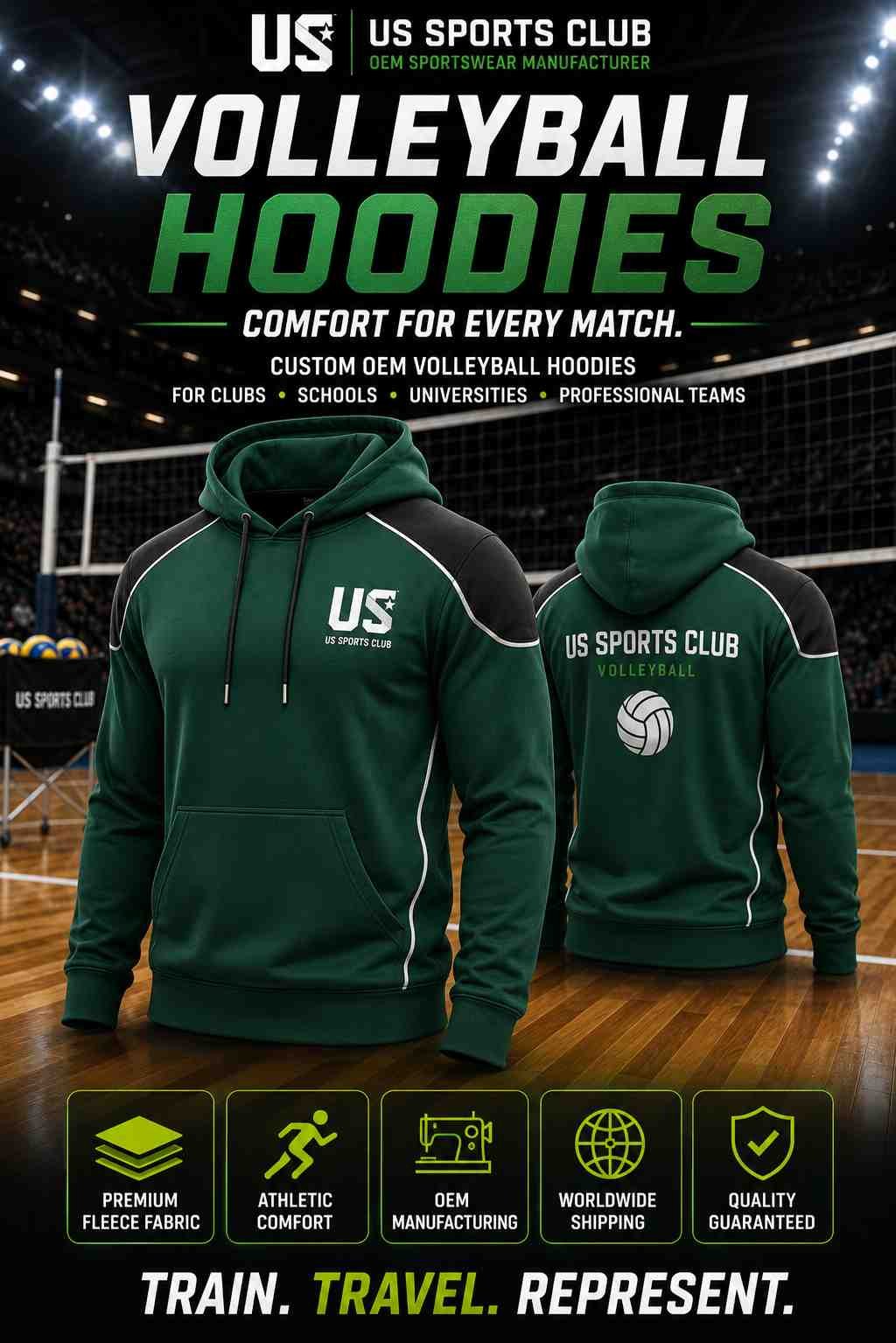 Volleyball Hoodies Manufacturer | Custom OEM Volleyball Hoodies Supplier