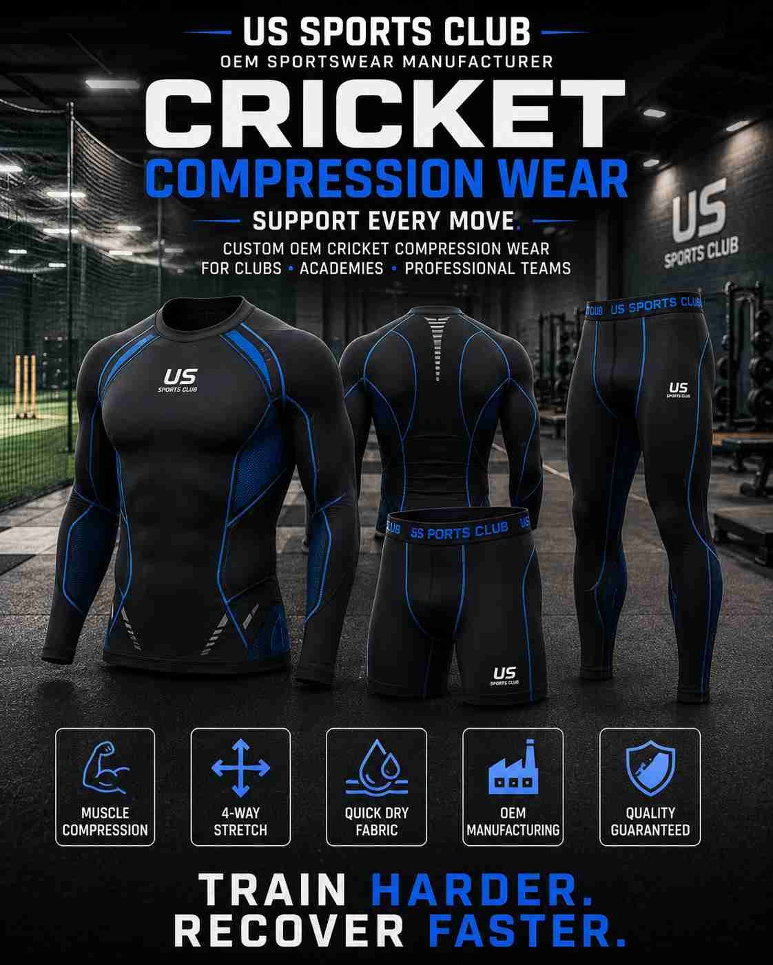 Cricket Compression Wear Manufacturer | Custom OEM Compression Apparel Supplier