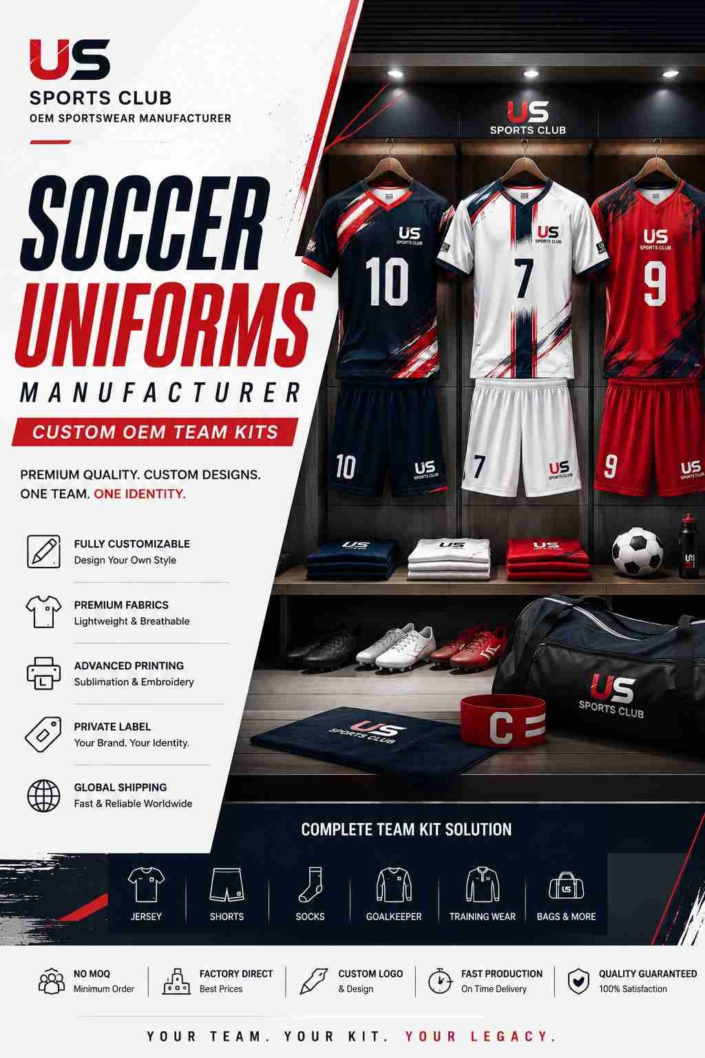 Soccer Uniforms Manufacturer | Custom OEM Team Kits