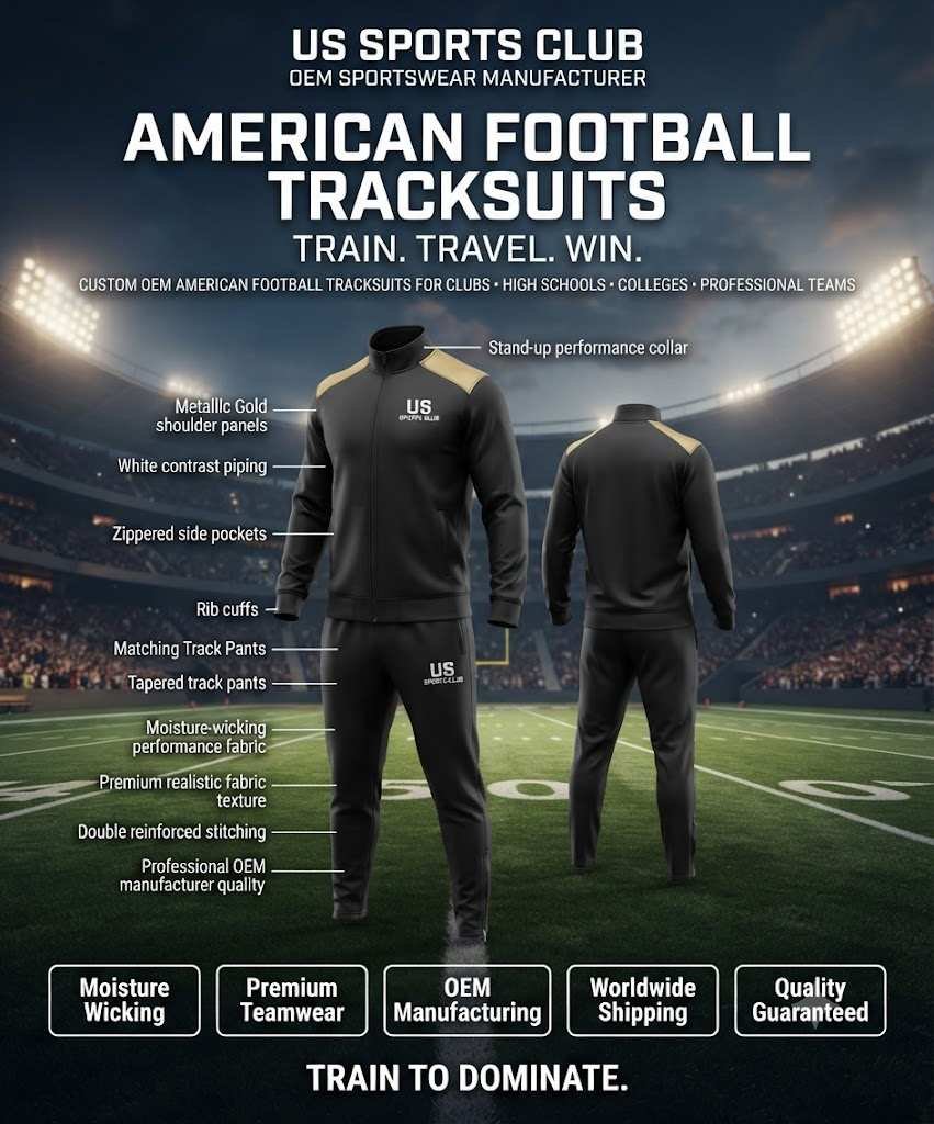 American Football Tracksuits Manufacturer | Custom OEM Football Tracksuits Supplier