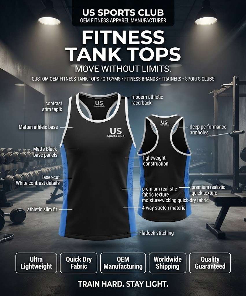 Fitness Tank Tops Manufacturer | Custom OEM Gym Tank Tops Supplier