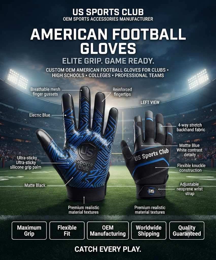 American Football Gloves Manufacturer | Custom OEM Football Gloves Supplier