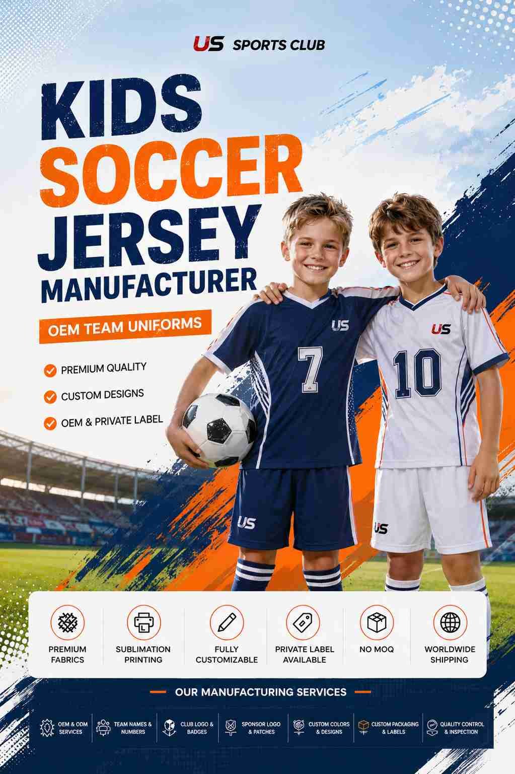 Kids Soccer Jersey Manufacturer | OEM Team Uniforms