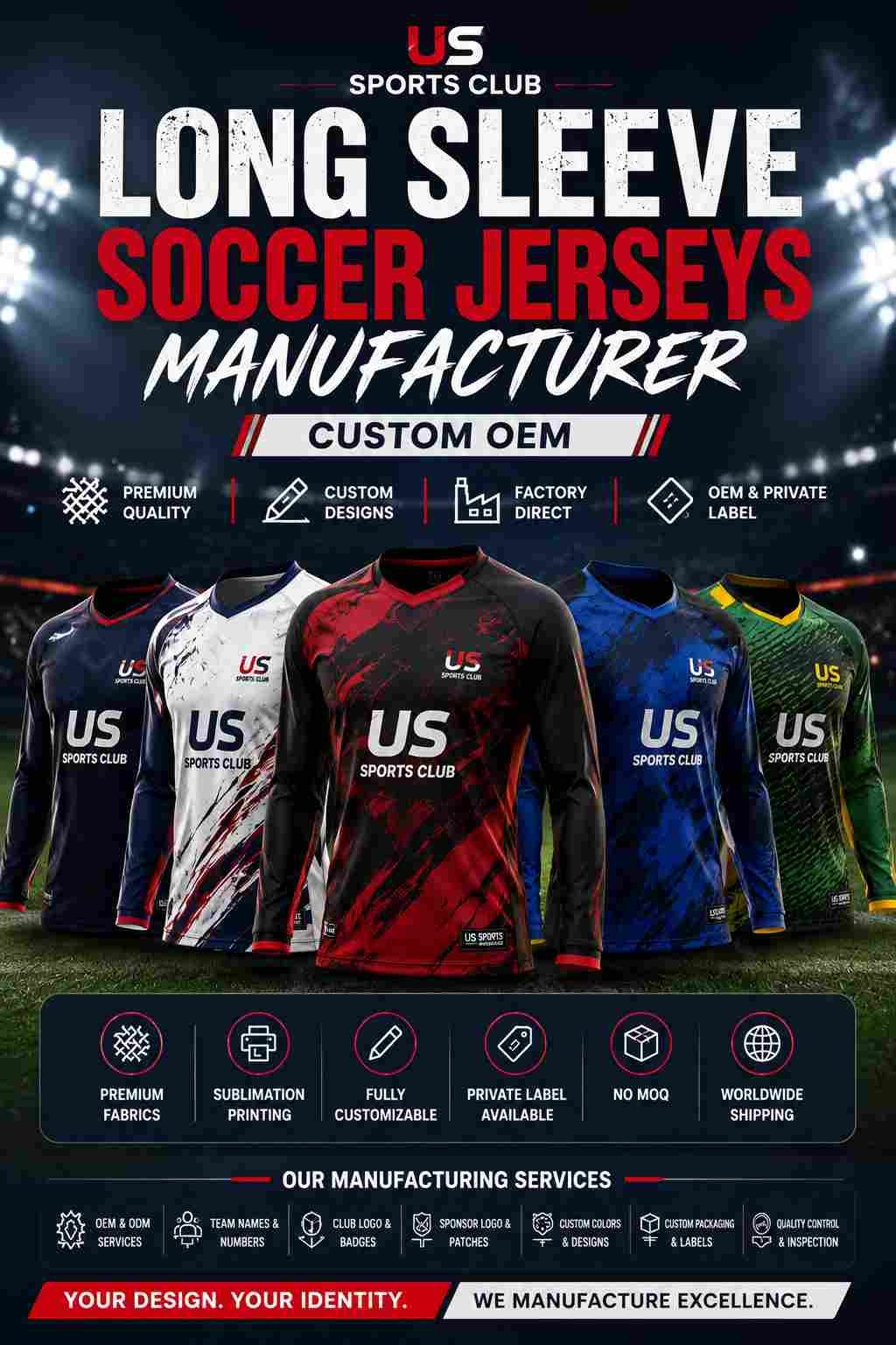 Long Sleeve Soccer Jerseys Manufacturer | Custom OEM