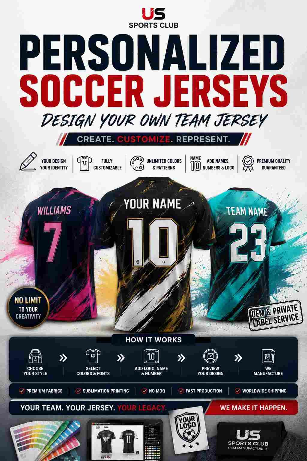 Personalized Soccer Jerseys | Design Your Own Team Jersey