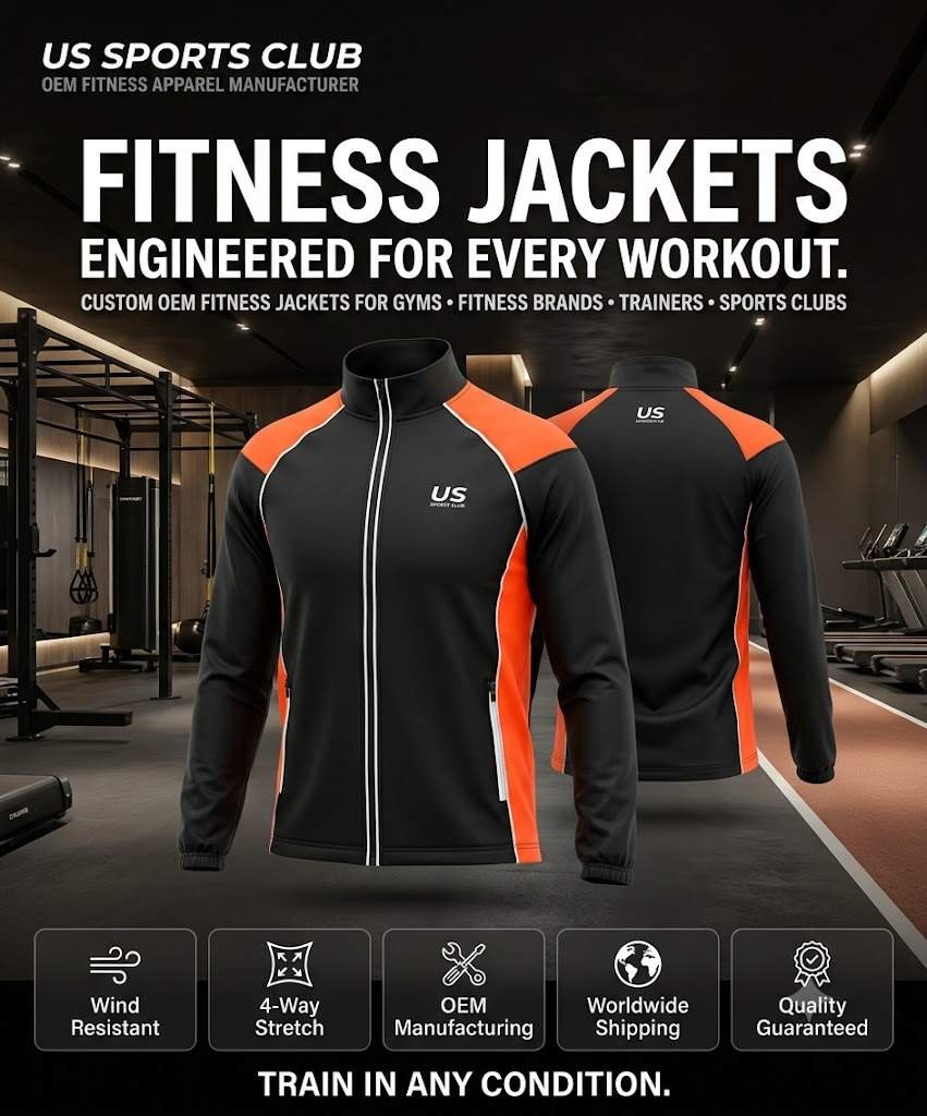 Premium Fitness Jackets Manufacturer | Custom Gym & Training Jackets | US SPORT CLUB