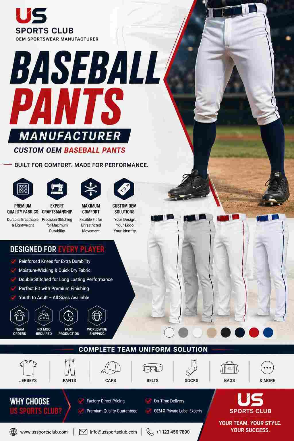 Baseball Pants Manufacturer | Custom OEM Baseball Pants