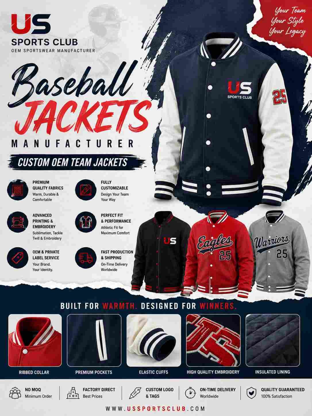 Baseball Jackets Manufacturer | Custom OEM Team Jackets