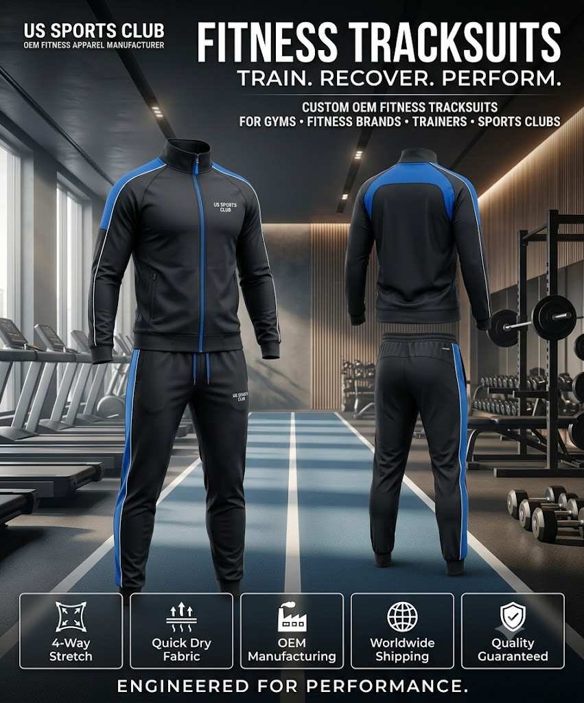 Premium Fitness Tracksuits Manufacturer | Custom Gym Tracksuits | US SPORT CLUB